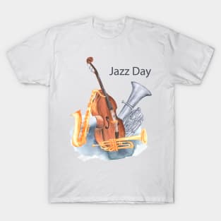 Jazz day instruments music T-Shirt